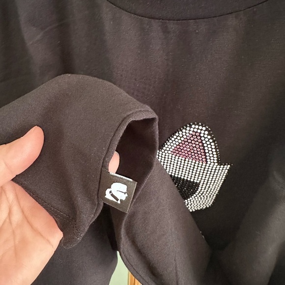 NWT! NEW! Karl Lagerfeld Paris Hotfix Choupette Embellished Cat Women T-Shirt - Picture 5 of 15